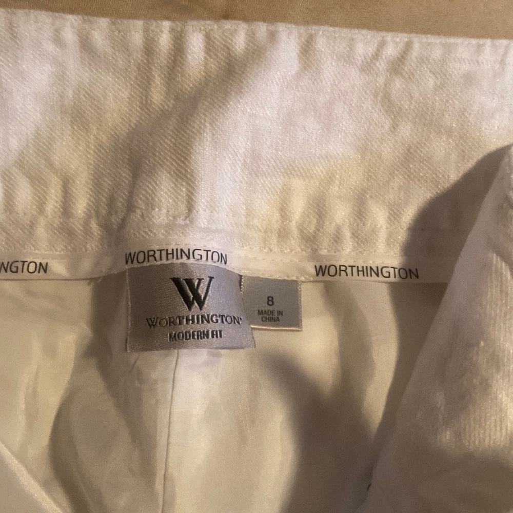 Worn once. Worrhingtin modern fit white linen size 8